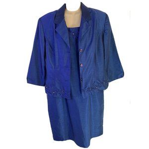 Dressbarn Size 12 Blue Party Formal Dress Sleevele